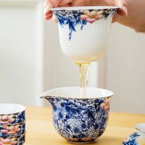 Qingyun Lexin Portable <b>Tea</b> Set <b>Ceramic</b> Teapot With Filter And Cups For Outdoor Use - Product Image 1