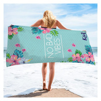 Venta directa de fábrica personalizado deporte acuático multicolor impresión toallas absorción microfibra playa toalla transpirable Poncho