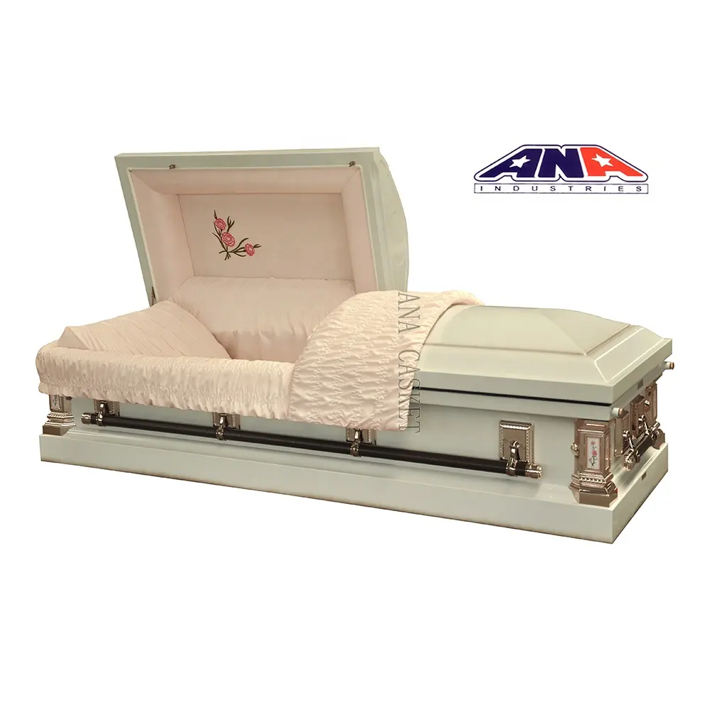 ANA 18 novo design chinês suprimentos funeral caixão Estilo Americano Caixão de aço Ga