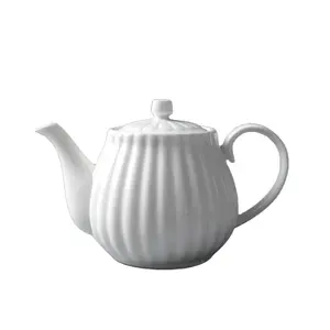 Pot teh restoran 1000ml, tetap hangat porselen putih pot teh keramik teko teh keramik putih