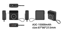 Batteries externes portables 2026 de 20000 mAh, mini, avec prise secteur, charge rapide 22,5 W et câbles intégrés