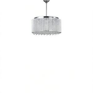 16 Inch Chrome Crystal Drum Pendant Chandelier 7 <b>Light</b> For <b>Dining</b> Living Bedroom - Product Image 1