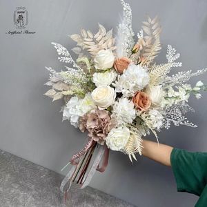 Crisantemo Rosa Champagne dall'Aspetto Naturale Fiori Realistici al Tatto per <span class=keywords><strong>Bouquet</strong></span> da Sposa Decorazione Personalizzata - Product Image 2