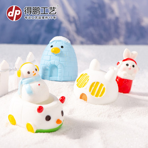 Figuras de Resina Navideñas Dp, Santa Claus y Muñeco de Nieve, Decoración Interior, Miniatura para Exhibición Festiva - Product Image 3