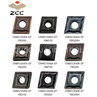ZCC Serie CNMG CNMG12 16 19 Herramienta de Torneado de Carburo de Tungsteno de Alta Eficiencia, Cabezal de Corte de Carburo, Doble Cara con Diamante Grande, 10 Piezas