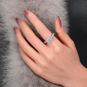 Anillo de Boda de Plata de Ley S925 con Baño de Rodio y Circonita de Alto Contenido de Carbono, Estilo Retro, para Mujer, para Aniversario y Fiesta - Product Image 6