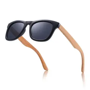 Lunettes de soleil polarisées pour enfants, fille et garçon, rondes en bois de riz, bambou et bois, 2023 1001