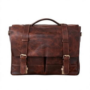 Sac à bandoulière pour ordinateur portable en cuir véritable élégant, classique, professionnel, grande capacité, imperméable, antichoc, durable - Product Image 5