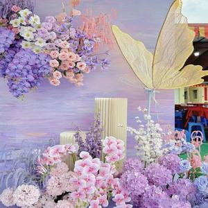 Venta al por mayor púrpura boda artificial <span class=keywords><strong>y</strong></span> flores decorativas para el Día de San Valentín graduación Día de la madre-diseño de rama de hoja - Product Image 1