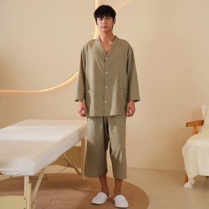 Traje de Moxibustión Verde para Hombre, Ropa de <span class=keywords><strong>Masaje</strong></span> con Abertura Delantera y Trasera, Tallas Grandes, para Pedicura, Limpieza de Oídos, Ventosas y Gua Sha - Product Image 4