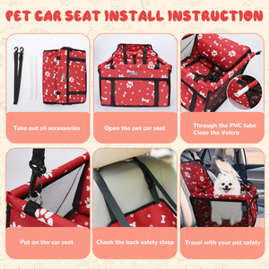 Seggiolino auto per cani Nobleza pieghevole e lavabile seggiolino per auto di sicurezza per animali domestici per cani e gatti realizzato in borse da viaggio in materiale Oxford - Product Image 6