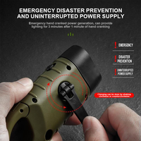 Lampe torche LED solaire rechargeable USB-C à manivelle, étanche, avec porte-clés pour les situations d'urgence en extérieur et le camping