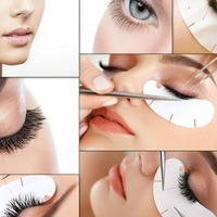 IRISMANLI Nouveau Masque Gel pour les Yeux en Forme de V et de U avec Applicateur de Collagène pour Faux Cils, Isolant les Cils Supérieurs et Inférieurs