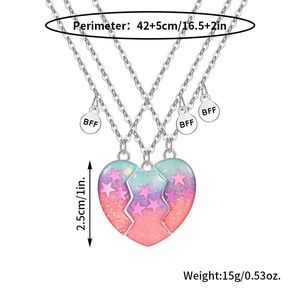 Vente flash : Ensemble de colliers en alliage à double cœur, collier magnétique pour meilleurs amis, collier pour <span class=keywords><strong>2</strong></span> couples, bijoux en gros - Product Image 6