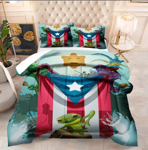 Fabrieksprijs Custom Puerto Rico Vlag Dekbed Sets 3d Bedrukte Beddengoed Sets 1 Quilt + 2 Kussen - Product Image 3