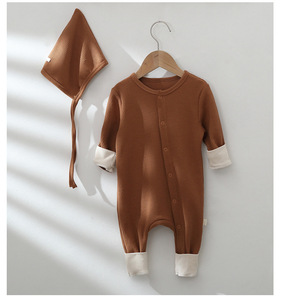 Ropa de Bebé de Algodón Orgánico, Mamelucos de Manga Larga con Diseño de Waffle para Niños y Niñas, con Gorros - Product Image 5