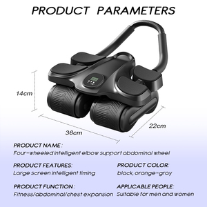 Ab bánh xe con lăn tập thể dục bụng 4 bánh xe con lăn bụng với thời gian kỹ thuật số - Product Image 6