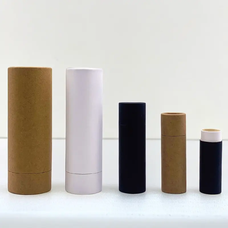 Biologisch abbaubare Push-up Lippen balsam Papier röhre Verpackung Natürliches Deodorant Körper balsam Kraft Papp röhre