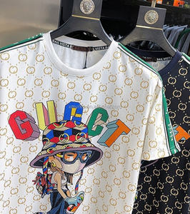 Marque de luxe personnalisée été plage voyage à manches courtes pour hommes 100% coton lâche blanc extérieur décontracté GU <span class=keywords><strong>CCI</strong></span> T-SHIRT - Product Image 3