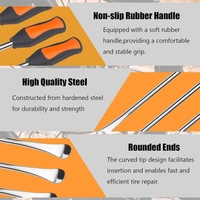 Nouvel ensemble d'outils de réparation de pneus de moto Nachee 14,5 pouces en acier à haute teneur en carbone, kit de leviers, outils de démontage de pneus, protecteurs de jantes, outil de valve, orange