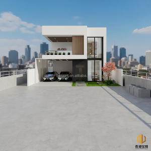 Maison contemporaine en acier léger, kit de villa préfabriquée, écologique, alimentée à l'énergie solaire, étanche, avec salon, chambre et salle de classe - Product Image 1