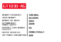 GT 1030 4GB DDR4 Computer Graphics Card 64Bit PCI 4.0 X 4 Fan Cooler Game Video GPU Placa De Video for Desktop Laptop New