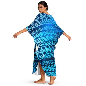 Kaftan <span class=keywords><strong>de</strong></span> plage ODM pour femme, cache-maillot <span class=keywords><strong>de</strong></span> <span class=keywords><strong>bain</strong></span> imprimé à motif géométrique, chemisier <span class=keywords><strong>de</strong></span> plage - Product Image 3