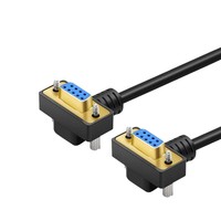 Cable DB9 F a F de 90 Grados, Conector Chapado en Oro, Cable de Comunicación Serial Industrial