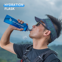 Gourde souple pliable en TPU imperméable sans BPA de 500 ml pour le sport, la randonnée et la course à pied