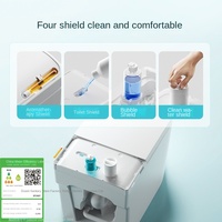 Toilette intelligente entièrement automatique, petite, pour appartement, avec fonction de lavage à la mousse, protection électrique, fixation murale, télécommande, séchage des fesses