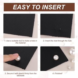 หมุดตกแต่งหนัง PATIKIL Mm Pearl Rivet Studs แบบมุก สำหรับงานหนัง ตกแต่ง ซ่อมแซม DIY เสื้อผ้า - Product Image 4