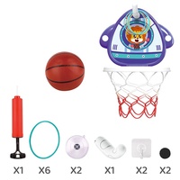 Jeu de sport 2 en 1 Tableau de score électronique Jouet de basket-ball Cartoon Rocket Hanging Basketball Board Toy with Ferrule Game