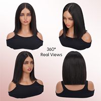Perruque Courte Bob Carré Coloré Brésilien et Péruvien Sans Colle pour Femmes Noires – Dentelle Frontale Colorée avec Cheveux Humains