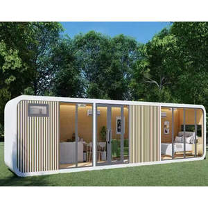 Module d'habitation préfabriqué en conteneur de 20 pieds, type cabine Apple, avec panneau sandwich, pour hôtel de plage, gîte, usage extérieur et commercial, livraison rapide - Product Image 1