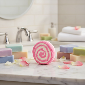 Bombes de bain artisanales bio en gros, personnalisables avec logo, couleur bonbon, parfum sucré, 100% ingrédients naturels - Product Image 1