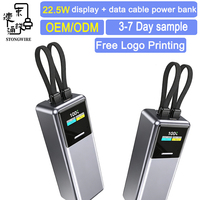 20000mAh Li-Polymer Akku Schnellladende Powerbank mit LED-Anzeige Ladegerät Inklusive Stecker 2-in-1 Smart Design Typ-C Schnittstelle
