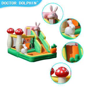 Château gonflable extérieur Doctor Dolphin en tissu Oxford pour enfants, motif lapin, 315x270x250cm, 3 personnes, facile à monter - Product Image 5