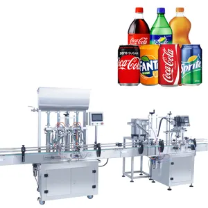 Máquina automática de sellado de latas de aluminio para botellas de bebidas, máquina de llenado de botellas de zumo y refrescos, línea completa