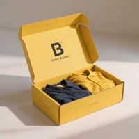 Cajas de Cartón Corrugado Reutilizables y Portátiles con Logotipo Personalizado, Laminación Mate, Grabado en Relieve, Embalaje Impreso para Ropa