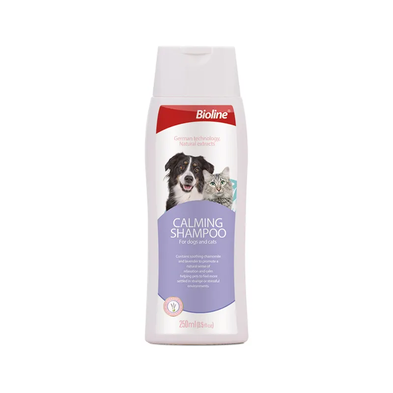 Prodotti Bioline relax naturale si stabilirono in ambienti strani shampoo calmanti per animali domestici