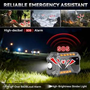 Radio d'urgence solaire à manivelle AM/FM 5000mAh avec lampe torche météo NOAA, alerte SOS, portable, pour survie en extérieur et intérieur, en ABS - Product Image 5