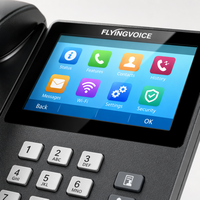 Téléphone IP haut de gamme Flyingvoice FIP15G Plus, écran tactile IPS 4,3 pouces, 10 SIP, 64 DSS, double Gigabit, WiFi, PoE, USB, système d'exploitation Linux, noir, bureau