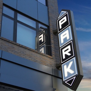 Hotel Shop Led <b>Illuminated</b> Sign Board Wall Mounted 3d Light Box Blade Sign Custom Business Logo Letters Sign for Outdoor - Product Image 5