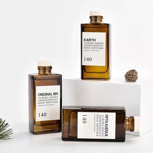 Glass Aroma Oil Bottle With Reed Diffuser Sticks Air Freshener Perfume Glass Reed Diffuser Bottle