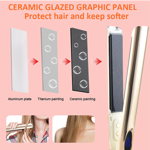 Digital Titanium Flat <b>Iron</b> With Adjustable Temperature a Great Device for Indian Hair Straightening PREMIUM MODERN AESTHETI - Product Image 5