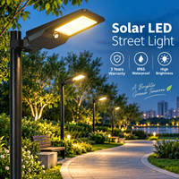 Lampe solaire de rue 160LM/W à LED haute luminosité pour extérieur avec 3 températures de couleur, étanche IP65, garantie 3 ans pour jardin et route