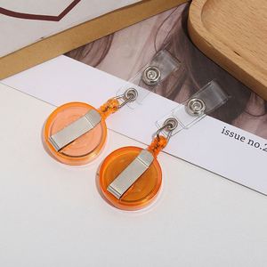 Wholesale Plastic 32mm Transparent Round Retractable ID Badge Reel - Product Image 4