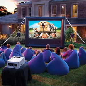 outdoor commercial grade jumbo 72 feet black color inflatable movie screen airtight inflatable projector screen for sale