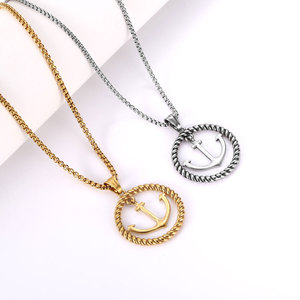 Wolf Warrior <b>Titanium</b> Steel Necklace Anchor Pendant Gold Silver Unisex Hip Hop Charm SP875 - Product Image 3