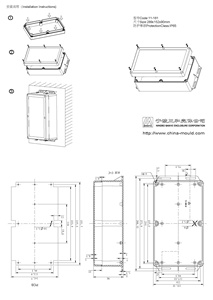 Hộp nối PC + GF kính nhựa Chống bụi chống thấm nước IP67 phổ điện hộp dự án bao vây với mặt bích Tai - Product Image 6